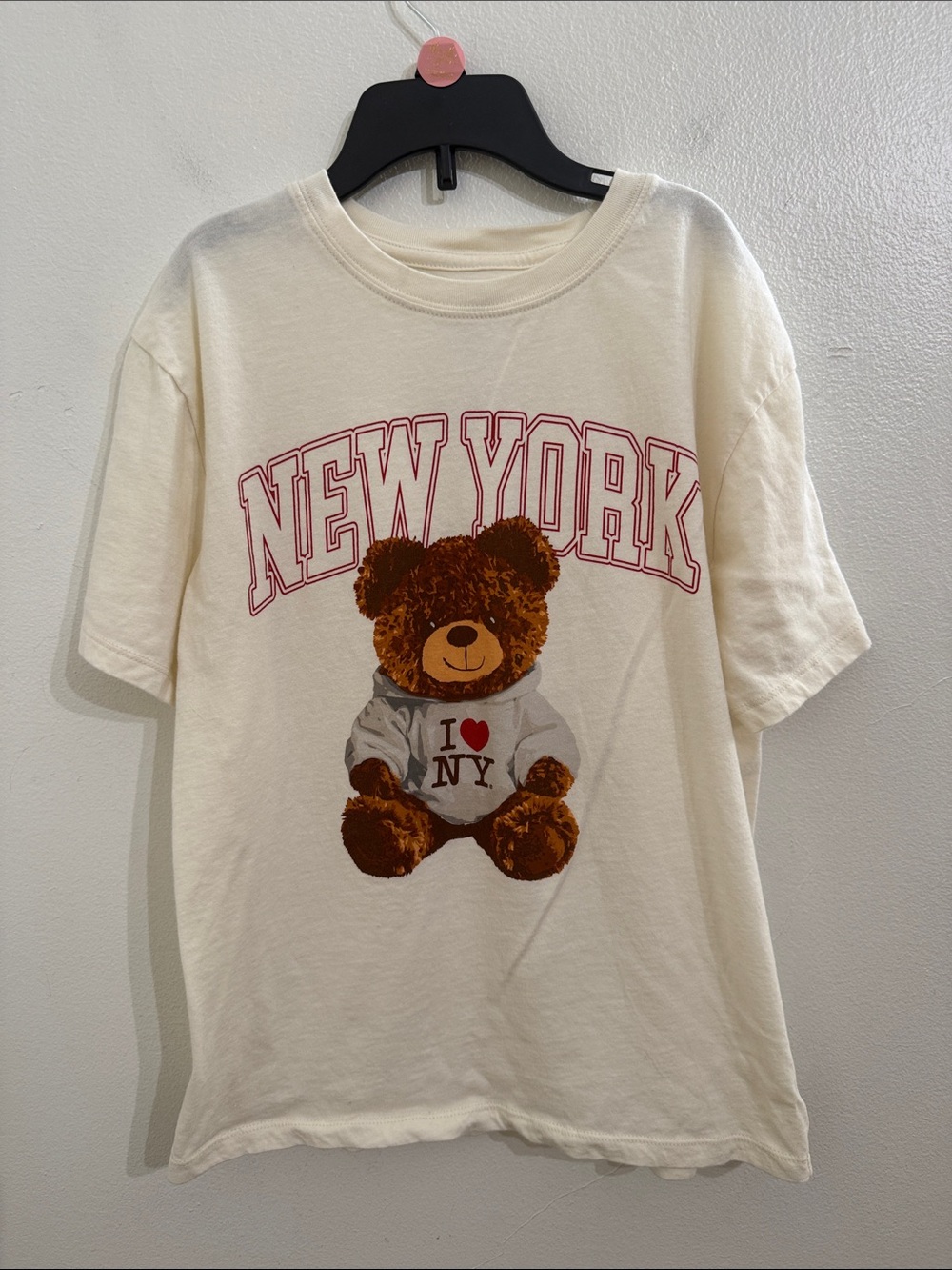I Love New York Short Sleeve Shirt Girls Medium 8 Teddy Bear Kids